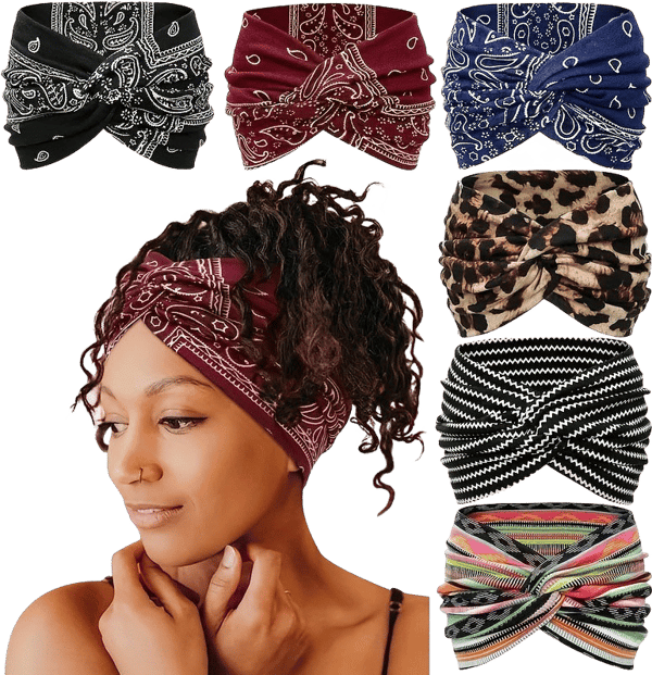 Printed cross yoga headband