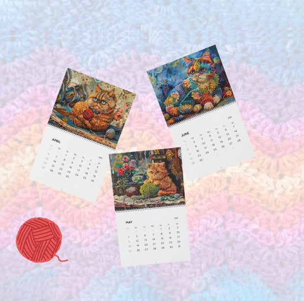  Heklede Katter Veggkalender (2025)