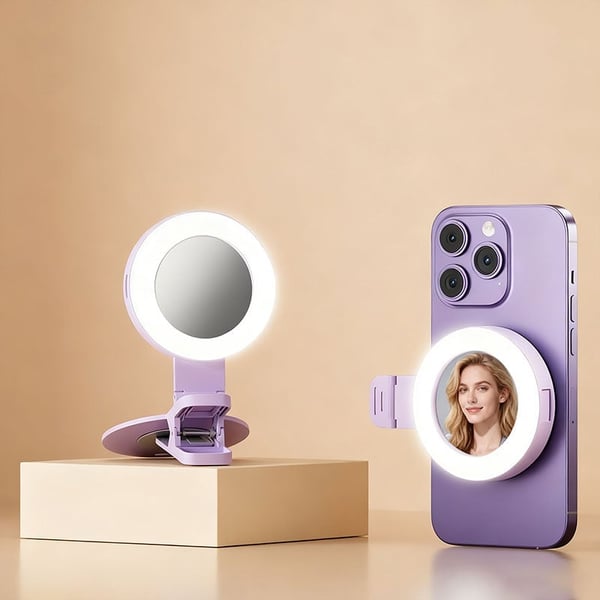 Portable Mobile Phone Rear Selfie Mirror Fill Light