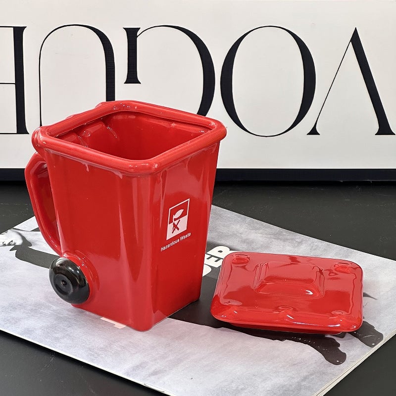 Creative Quirky Trash Can Ceramic Cup
