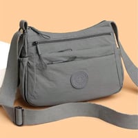 Solid Color Fashionable Multi-pocket Zipper Crossbody Bag