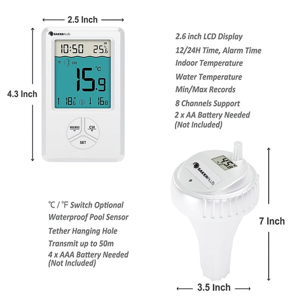 Sakerplus Wireless Pool Thermometer