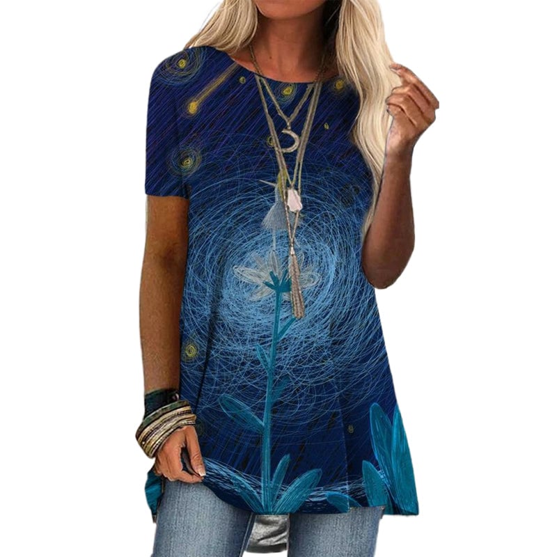 Kortärmad T-shirt med tryck