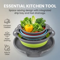 Foldable Drainer Basket with Water Channel Base