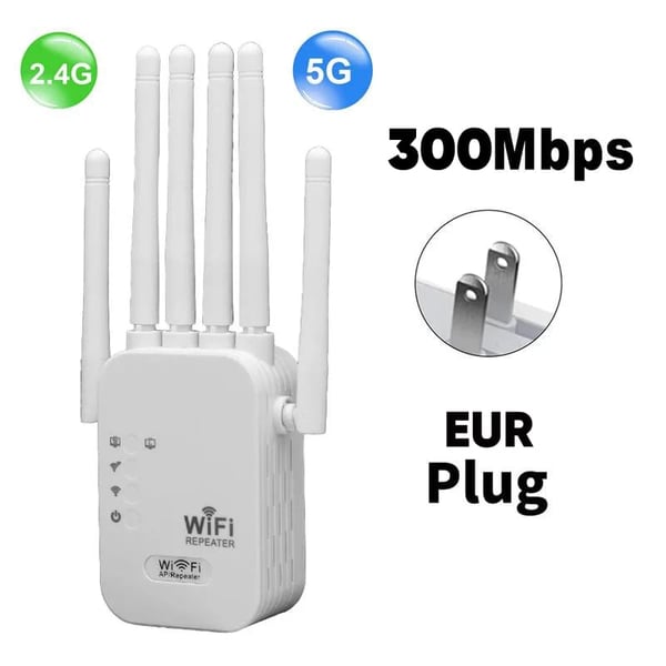 Upgraded 6-Antenna WiFi Extender 1200Mbps