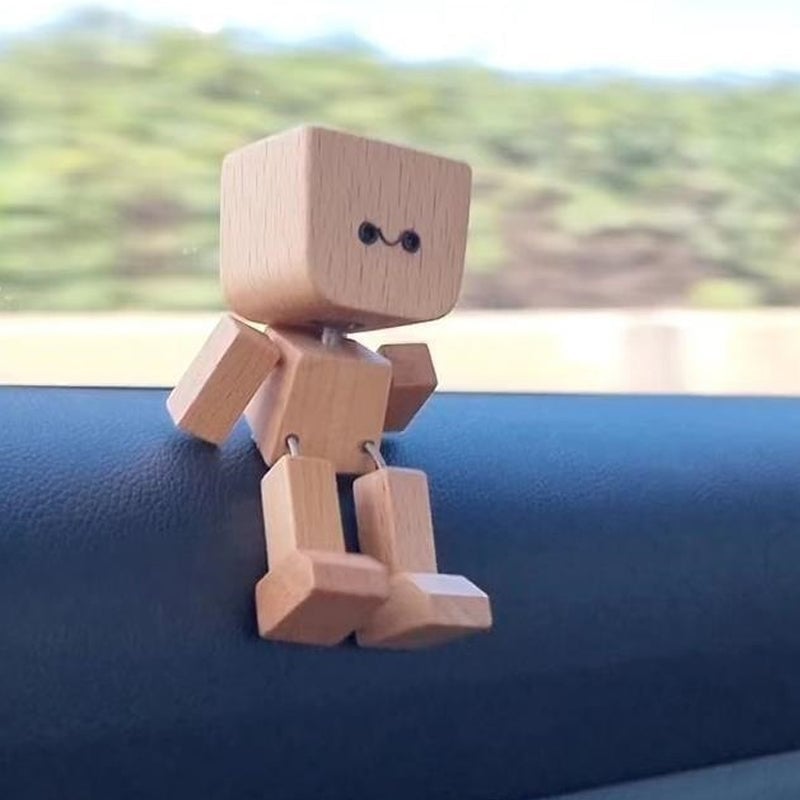 Skakande Träfigur med Tre Människor