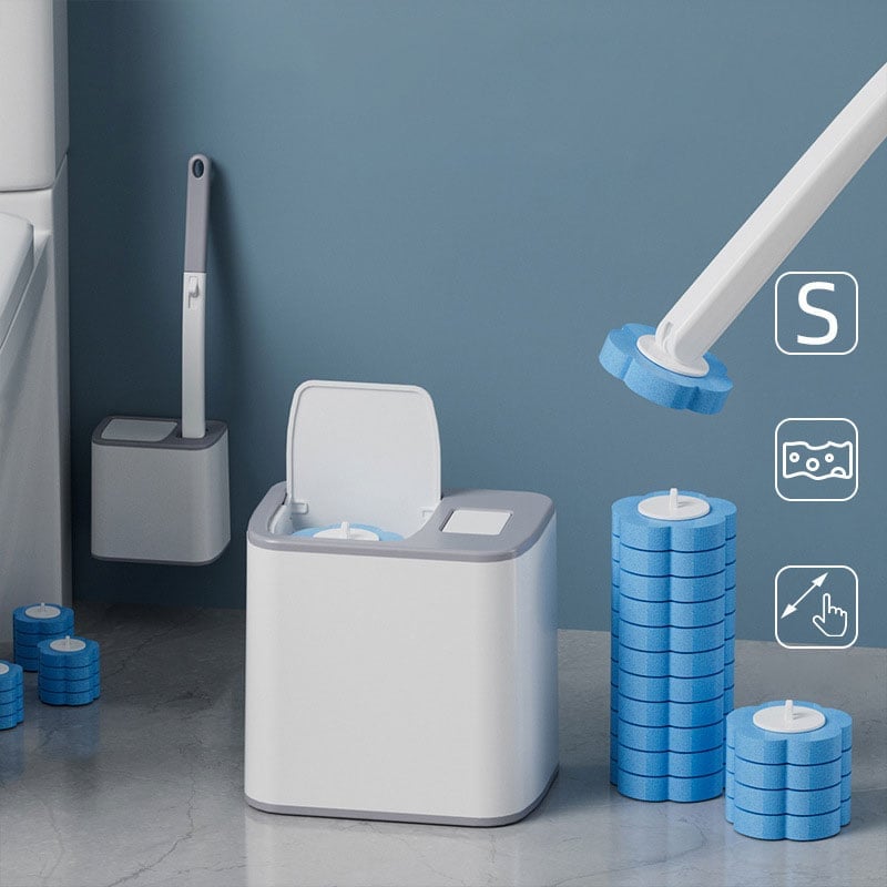 Einweg-Toilettenbürstenset mit austauschbaren Bürstenköpfen