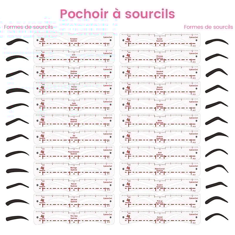 Kit de pochoirs à sourcils en silicone