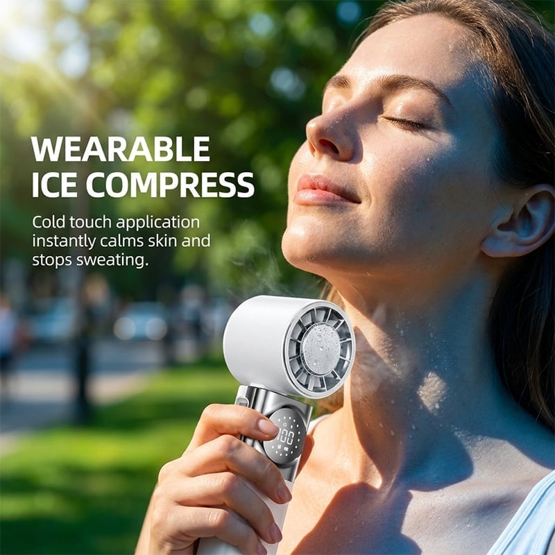 Handheld Power Bank Ice Compression Fan