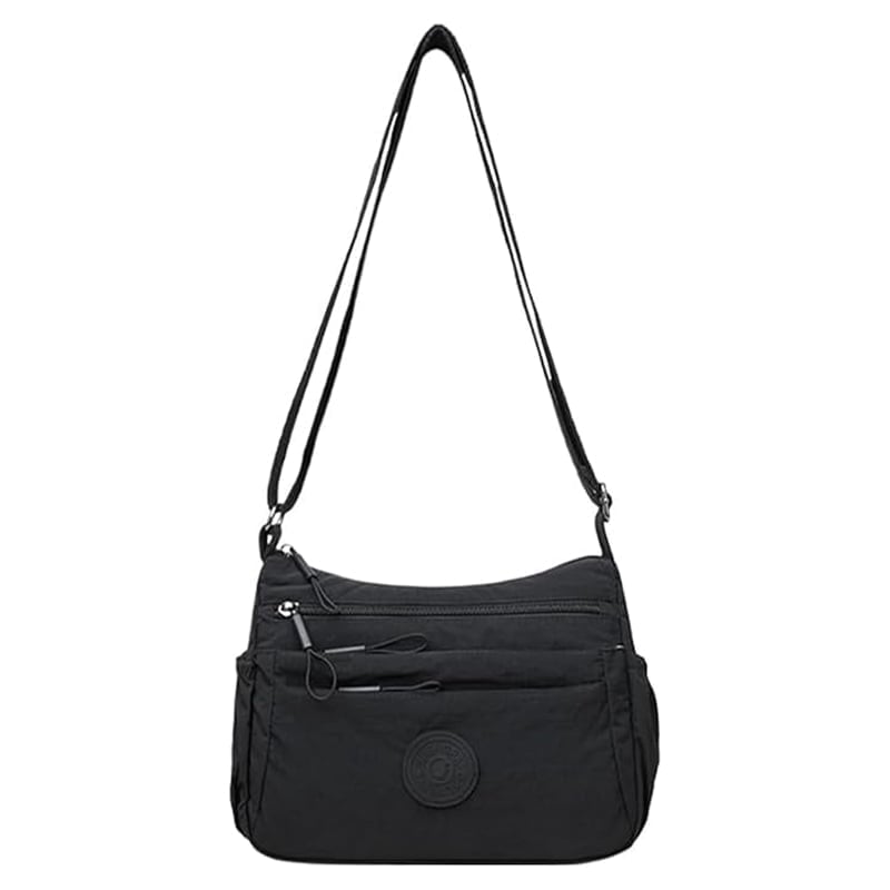 Solid Color Fashionable Multi-pocket Zipper Crossbody Bag
