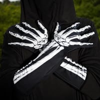 Doppelseitig bedruckte Totenkopf-Handschuhe