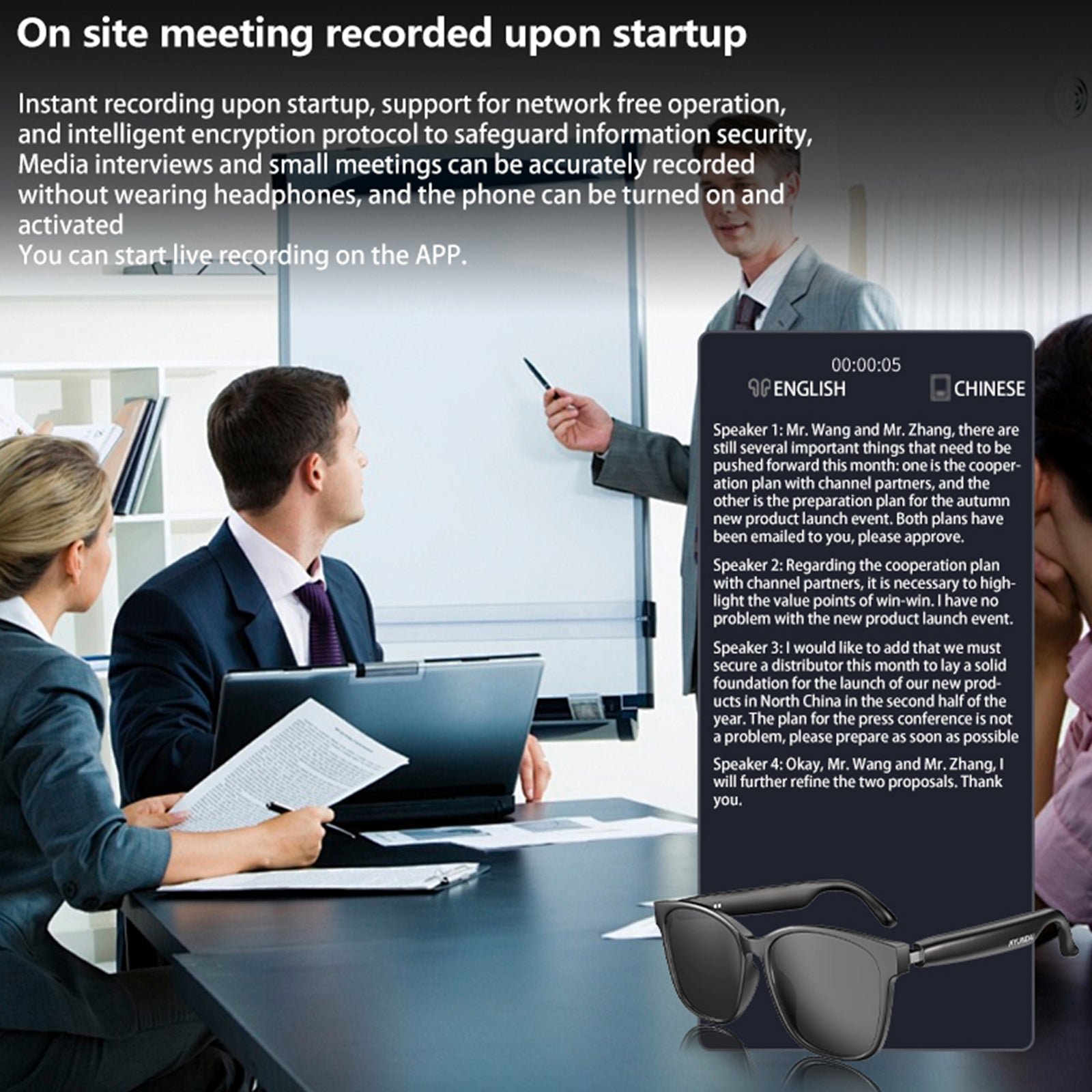 Smar simultaneous interpretation glasses and headphones