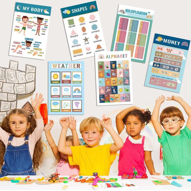 Boho Educational English Poster Set for Kids