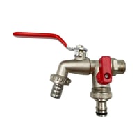 Robinet double sortie en alliage de zinc pour jardinage