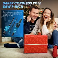 SAKER® 22V 2-in-1 Cordless Pole Saw 7-inch and Pole Hedge Trimmer 16-inch
