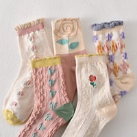10 Pairs Women's Pink Floral Cotton Socks
