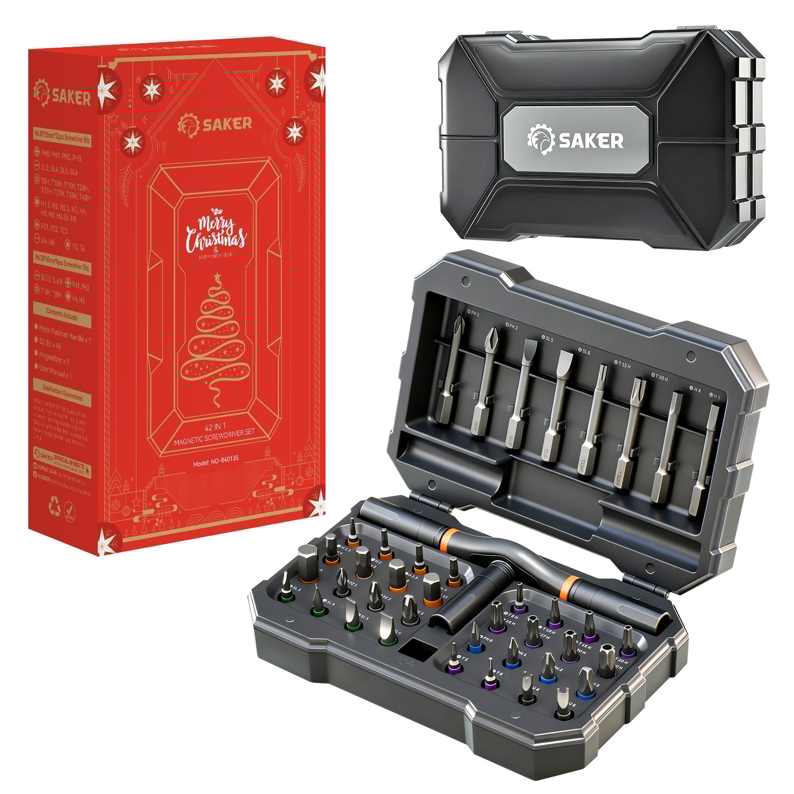 Sakerplus 42 in 1 Magnetic Screwdriver Set-Christmas Version