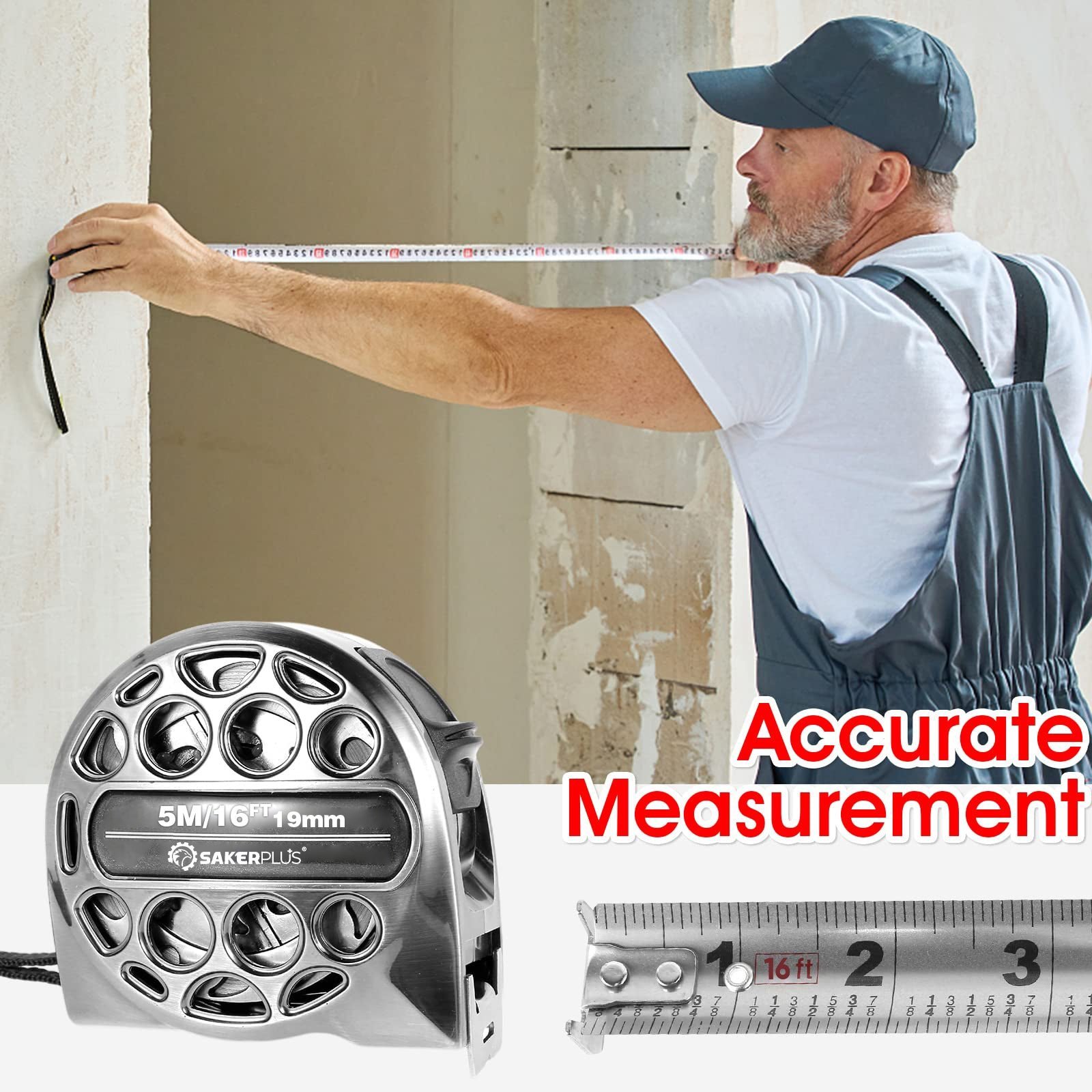 Sakerplus Stainless Steel Measuring Tape