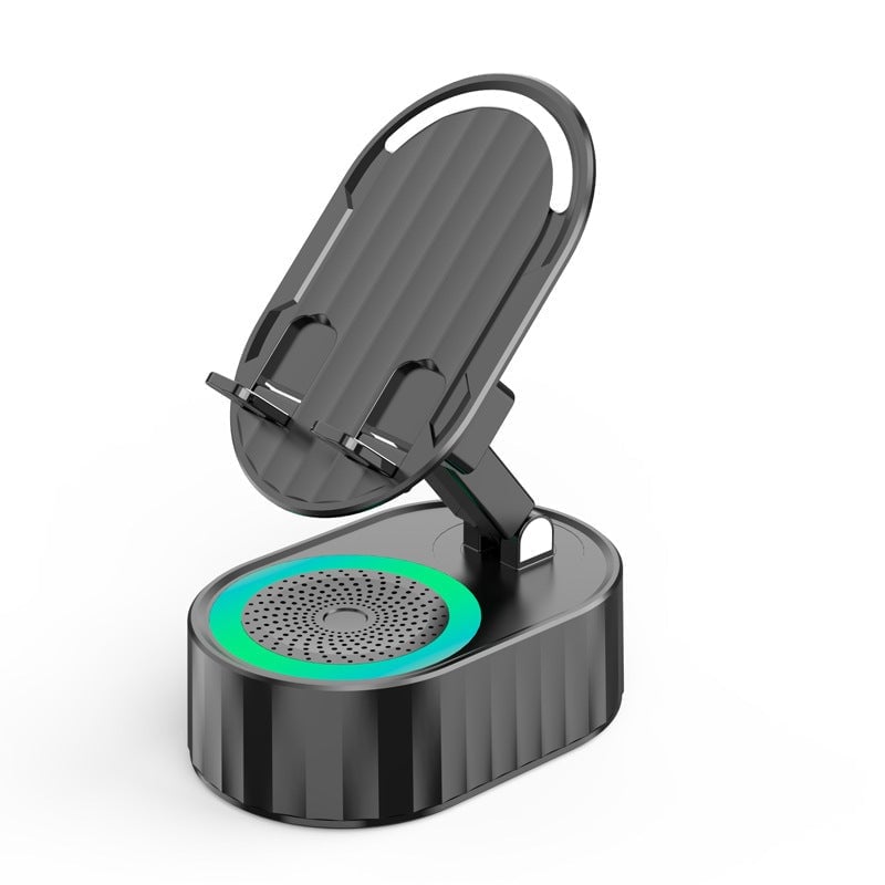 360° Adjustable Phone Stand with Built-in Bluetooth Speaker