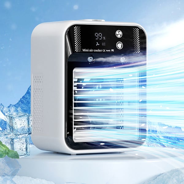 Ventilador portátil 3 en 1 con nebulizador de 2 velocidades