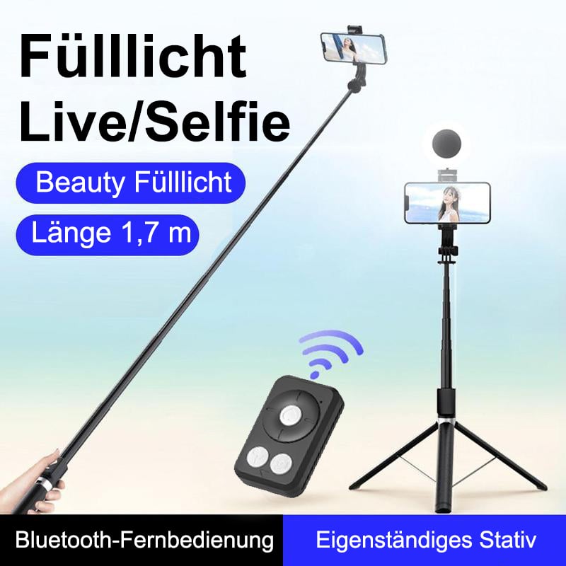 6 in 1 selfie stick mit fülllicht