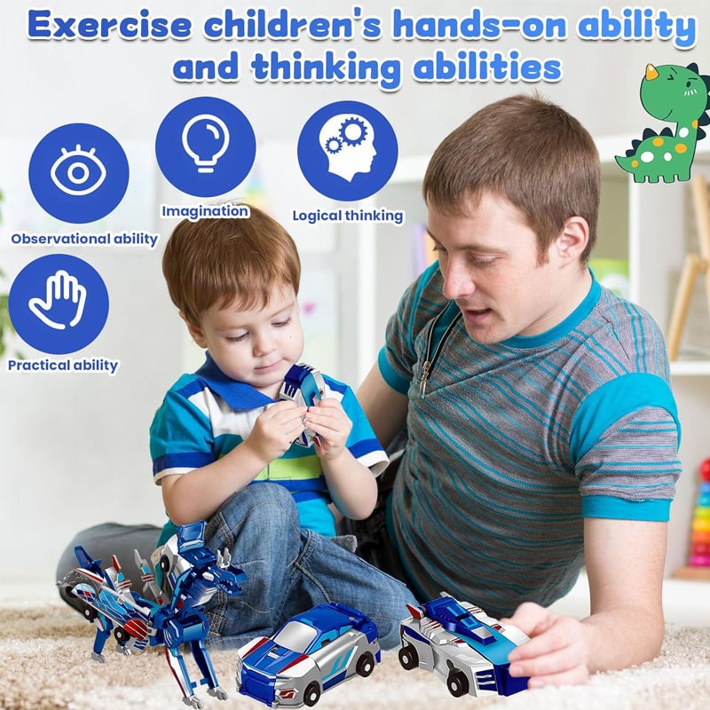 2-in-1 Magnetic Cars That Transform into Flying Dragon and Unicorn