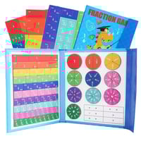 Montessori Magnetic Book Fraction Puzzle Designed for Kids