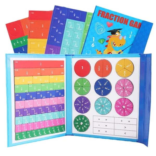 Montessori Magnetic Book Fraction Puzzle Designed for Kids