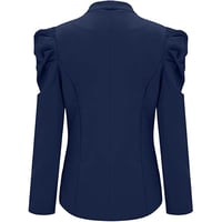 Women's Casual Lapel Blazer Puff Sleeve Open Front Work Blazer Suit