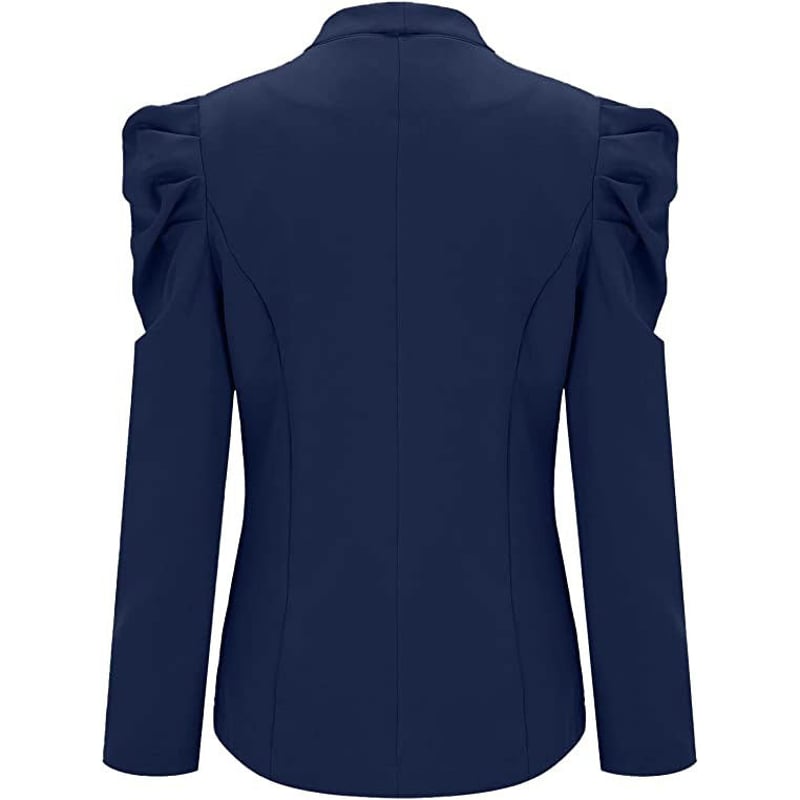 Women's Casual Lapel Blazer Puff Sleeve Open Front Work Blazer Suit
