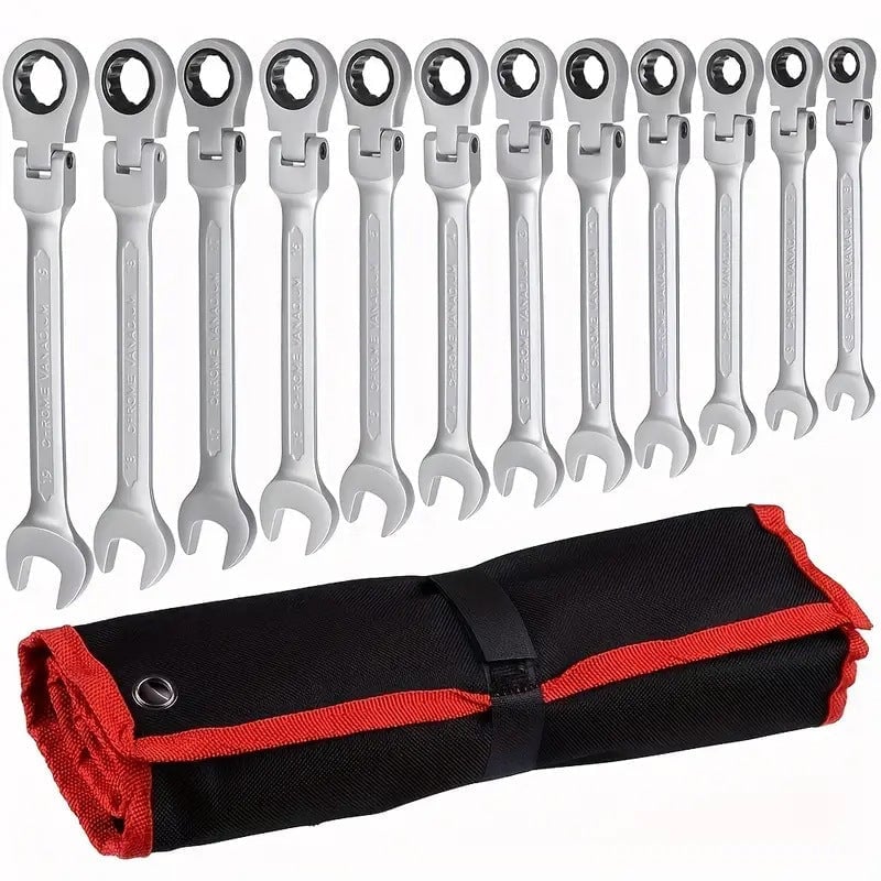 Sakerplus® Flex Head Ratcheting Wrench Set
