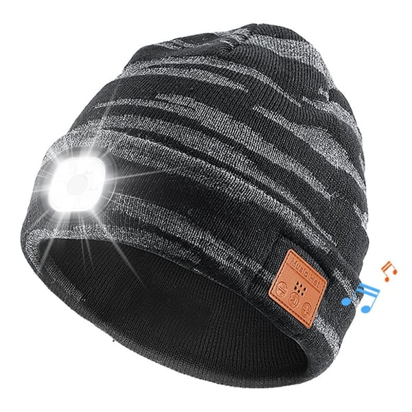 Bluetooth Beanie with LED Light & Removable Speakers