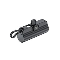 Mini Fast-Charge Capsule Power Bank with Built-in Cable