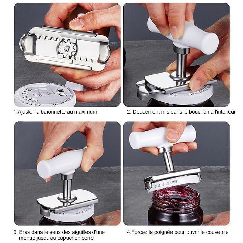 😍Taille réglable en acier inoxydable Ouvre-bouteille