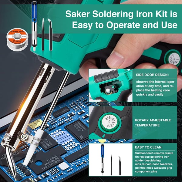 Sakerplus Adjustable Temperature Soldering Iron Kit