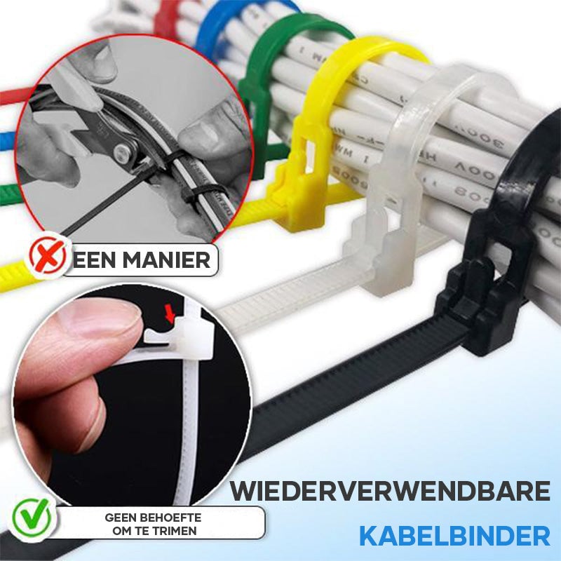 Herbruikbare kabelbinders(100 STUKS)