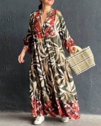 Loose Printed Vacation Dress