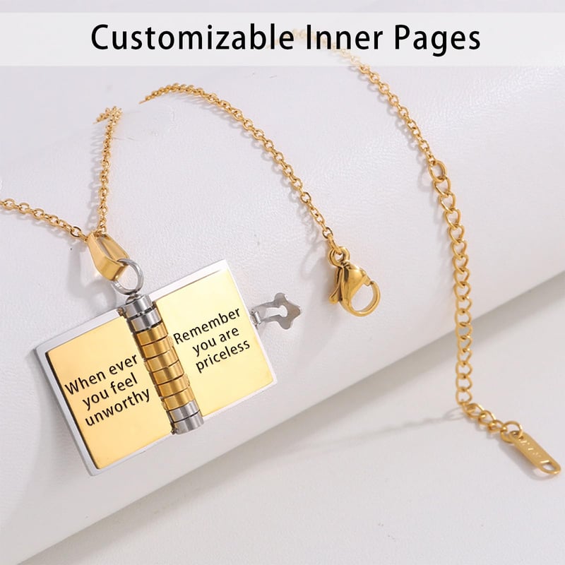 English/Spanish - My Little Star Book Necklace for Daughter