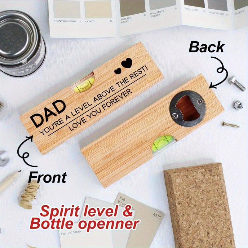Wooden Spirit Level Bottle Opener for Dad