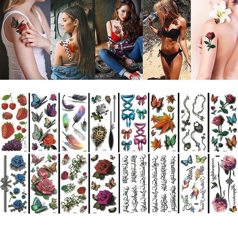 Adesivi per tatuaggi 3D (16 pezzi)