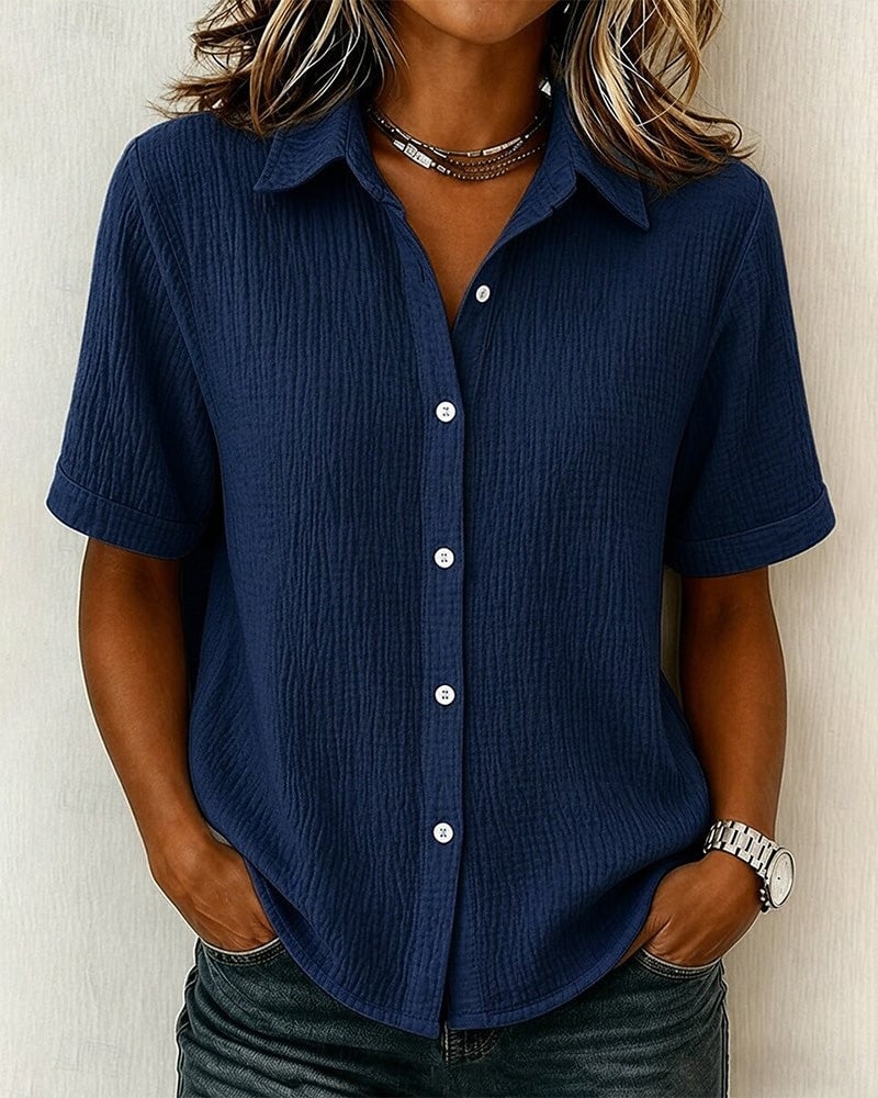 Short-Sleeve Collared Shirt