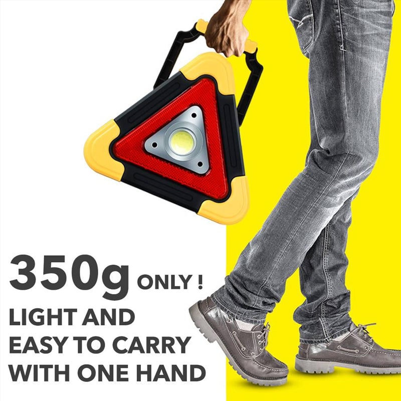 2-IN-1 Solar Emergency Triangular Roadside Warning Light