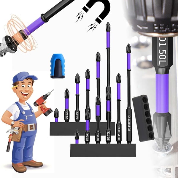 SAKER 6 pieces Magnetic Shockproof Batch Bits