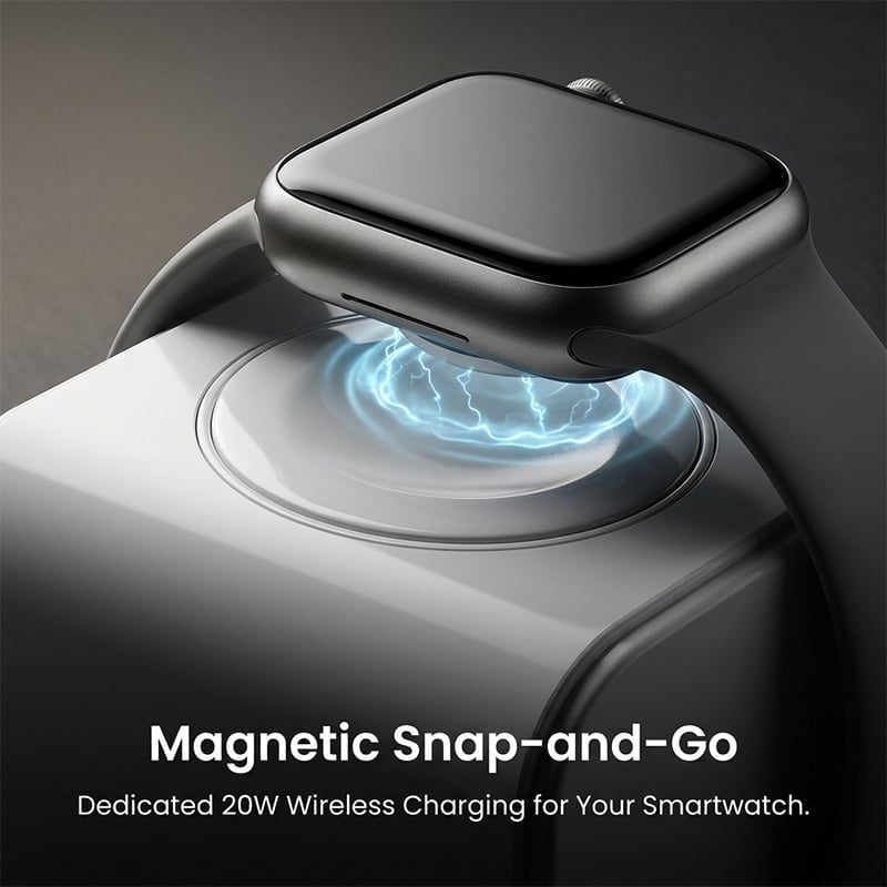 3-in-1 GaN Magnetic Wireless Charger & Fast Charging Block