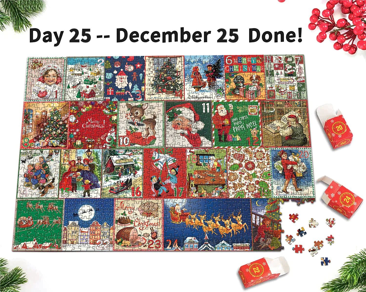 Sakerplus® Christmas Advent Calendar Jigsaw Puzzle 1000pcs