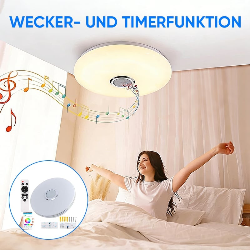 3-in-1: Intelligente LED-Deckenleuchte mit Bluetooth-Lautsprecher