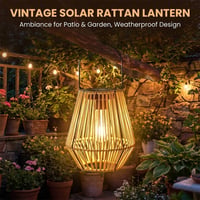 Handwoven Rattan Solar Lantern
