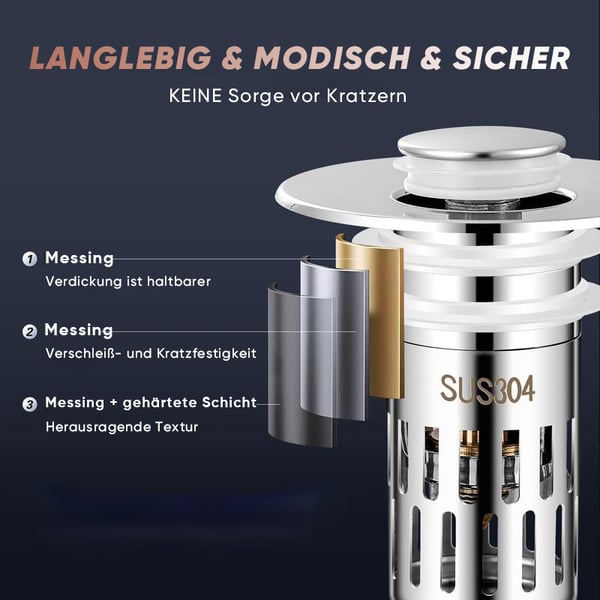 Universeller Abflussfilter für das Badezimmer Waschbecken