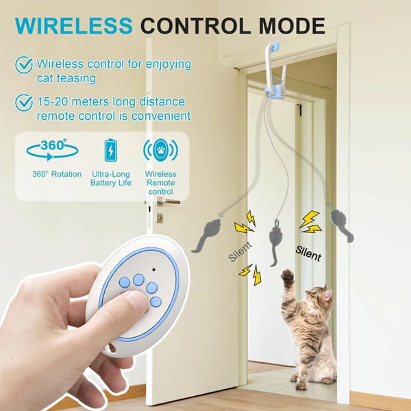 Remote-Controlled Cat Paw Electric Cat Toy Door Clamp