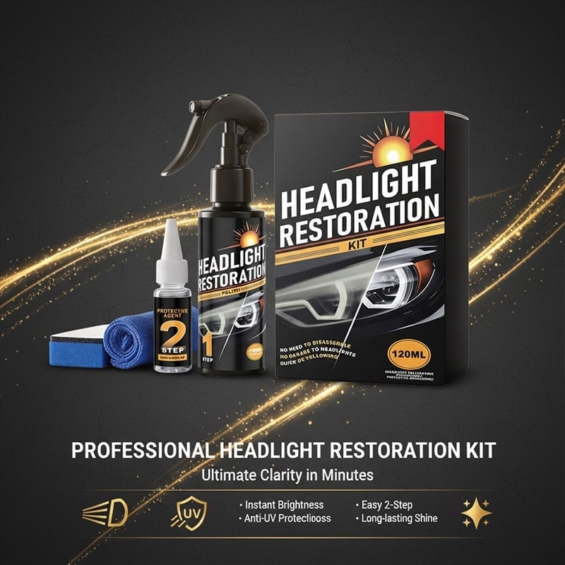 Car Headlight Restoration Kit for Yellowing & Oxidation